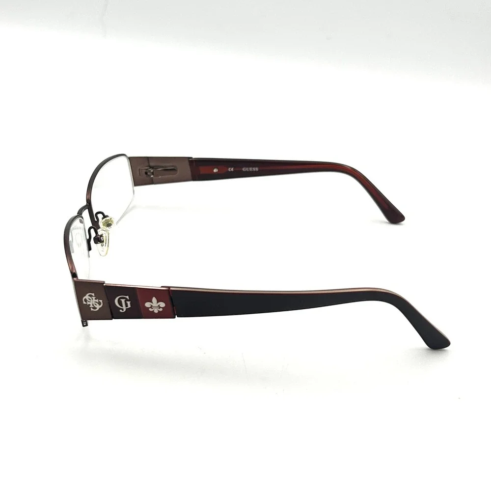 Guess Eyeglasses FRAMES Womens Rectangular Semi Rimless Brown 54-17-135 RX Ready